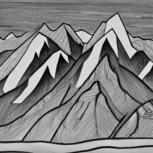 Image similar to mountain line art