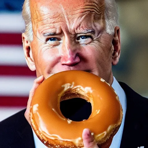 Image similar to Joe Biden eating a very big donut