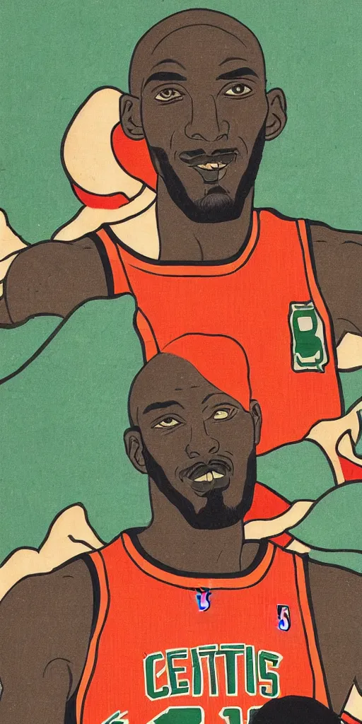 Image similar to Ukiyo-E Portrait of the Kevin Garnett on the Boston Celtics