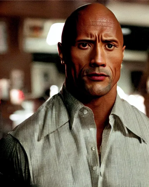 Image similar to film still close up shot of dwayne johnson in the movie goodfellas. photographic, photography