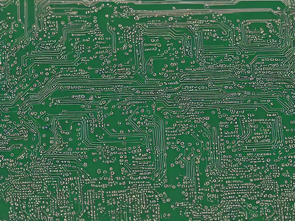 Prompt: modeled circuit board, clay material