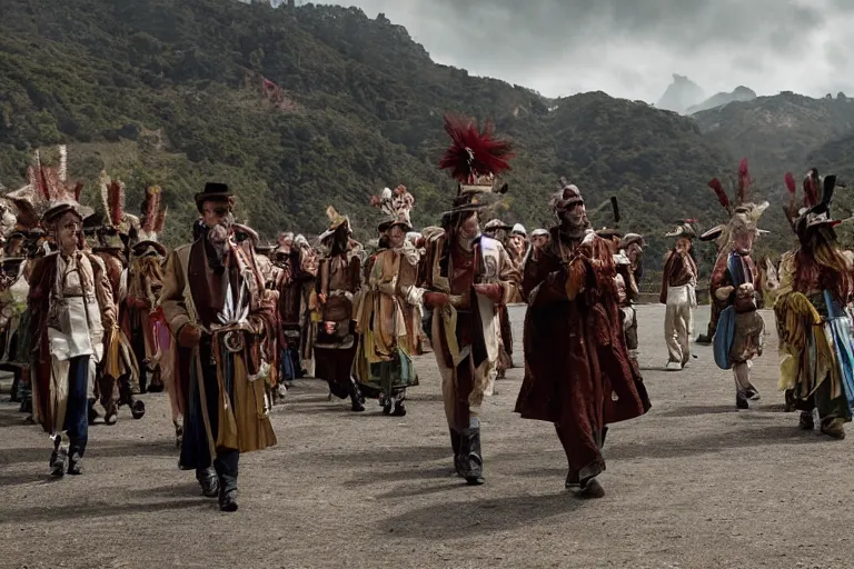 Image similar to cinematography parade in san magel de ayende by Emmanuel Lubezki