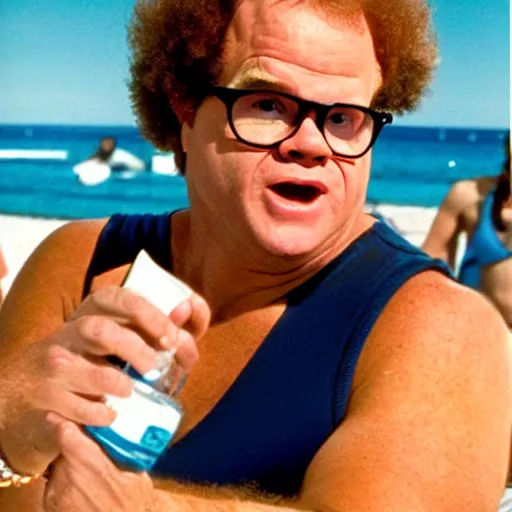 Prompt: Dr. Steve Brule appears in Bay Watch