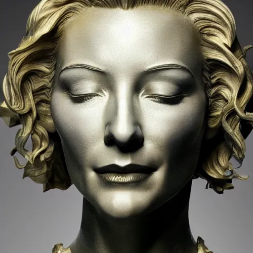 Prompt: sculpture of cate blanchett, metropolis