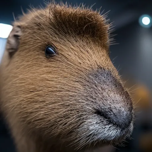 Prompt: cute capybara eats a nvidia gpu, studio lighting, professional photograph, shallow depth of field, bokeh, sharp focus, taken by sony a 7 r, 4 k, depth of field