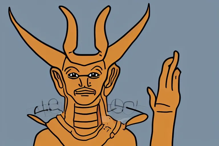 Image similar to a cute anubis god, digital art, iconic icon, 2 d vector logo, cartoon