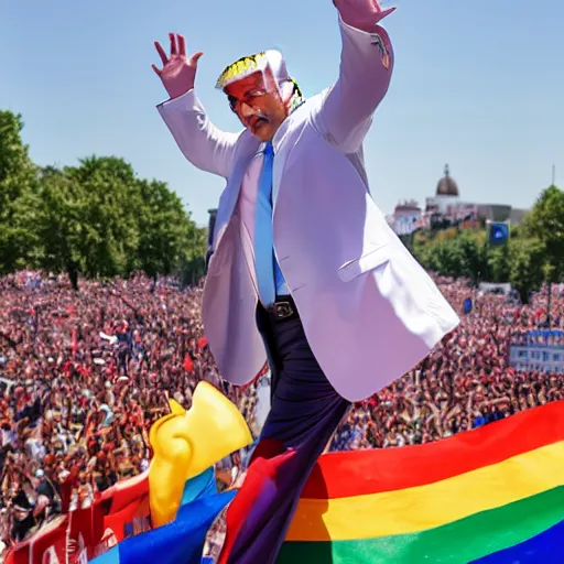 Image similar to donald trump at the pride festival