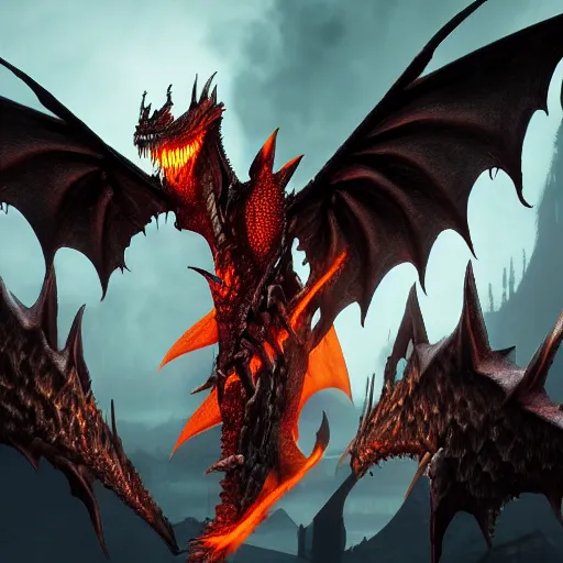 Prompt: deathwing the dragon 8 k