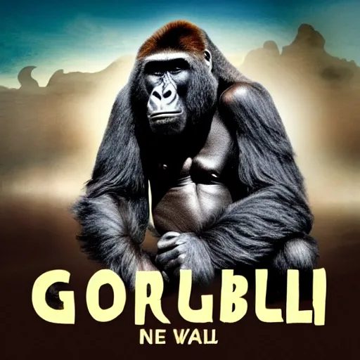 Image similar to gorilla falling from heaven, in the style of nails you will never be one of us album cover