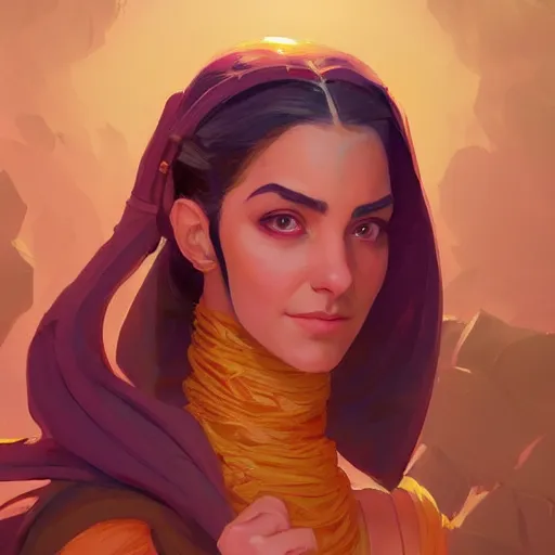 Image similar to portrait of a beautiful woman, maya ali mage, gloomhaven, dynamic lighting, gaudy colors, octane render aesthetic, matte painting concept art, official fanart behance hd artstation by jesper ejsing, by rhads and makoto shinkai and lois van baarle and ilya kuvshinov and rossdraws