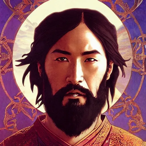 Image similar to highly detailed vfx portrait of marco polo ( from honor of kings ) by eiichiro oda, makoto shinkai, alphonse mucha, sharp focus, art by artgerm and greg rutkowski!, backlit, harsh overhead sunlight, blue eyes!!, aquiline nose!!, stanley kybric, kaoru mori, detailed,