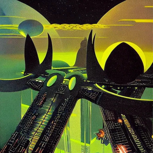 Prompt: retro futurism, solarpunk, artwork by roger dean, by dean ellis