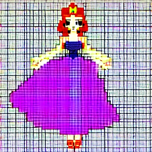 Image similar to spritsheet animation princess, pixel art