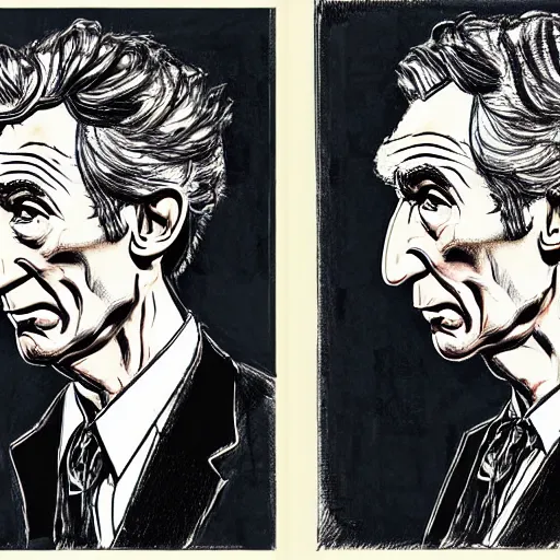 Prompt: a realistic yet scraggly portrait sketch of the side profile of a stern and sophisticated bill nye, trending on artstation, intricate details, in the style of frank auerbach, in the style of sergio aragones, in the style of martin ansin, in the style of david aja, in the style of mattias adolfsson