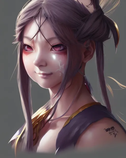 Image similar to character concept art of a beautiful young anime orc woman | | cute - fine - face, pretty face, realistic shaded perfect face, fine details by stanley artgerm lau, wlop, rossdraws, james jean, andrei riabovitchev, marc simonetti, and sakimichan, tranding on artstation