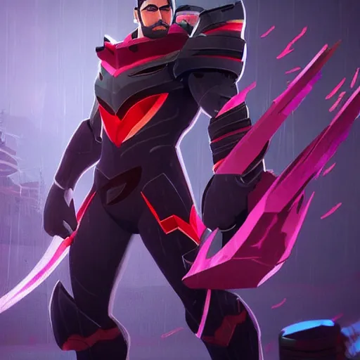 Image similar to Darius from league of legends as a risk of rain 2 character