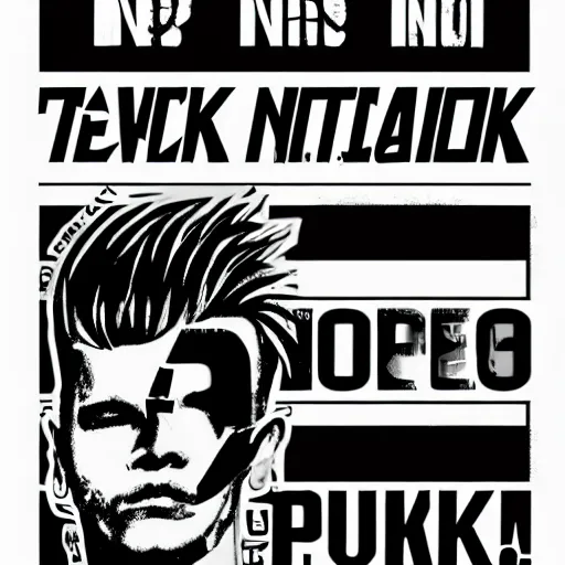 Image similar to n ° 1 - text, punk font