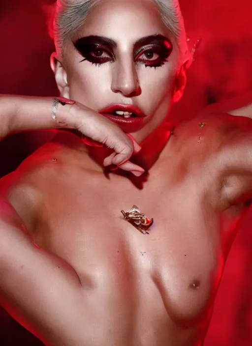 Image similar to lady gaga by nick knight, born this way, born this way album, red weapon 8 k s 3 5, cooke anamorphic / i lenses, highly detailed, cinematic lighting