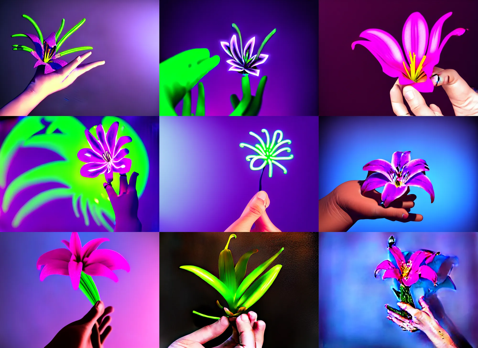 ArtStation - Neon flowers