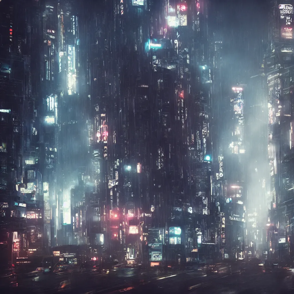 Image similar to blade runner style scenery in singapore in photorealistic detail hd 8 k