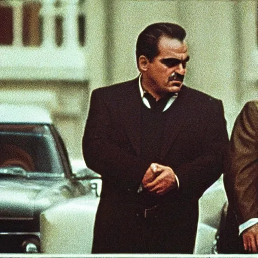 Image similar to the sopranos, goodfellas, the godfather, frank franzetta, jack kirby, film grain, by francis ford coppola film still, q 6 mm, spectacular