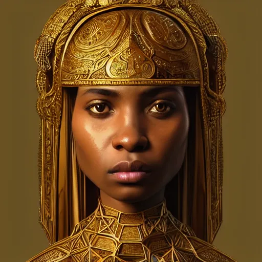 Prompt: detailed portrait of an african scifi gadget, filigree ornaments and greek architecture, artstation, bouguereau, cinematic