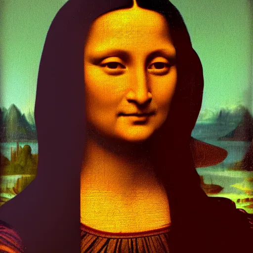 Image similar to an nepali woman in the style of mona lisa by leonardo da vinc, octane render