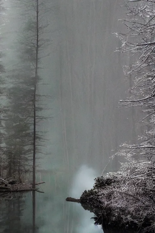 Image similar to brocken spectre, ghost of the lake, magic portal