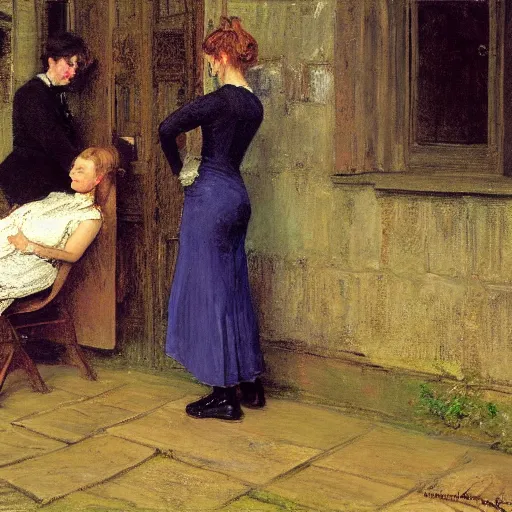 Image similar to a painting in the style of william henry millais.