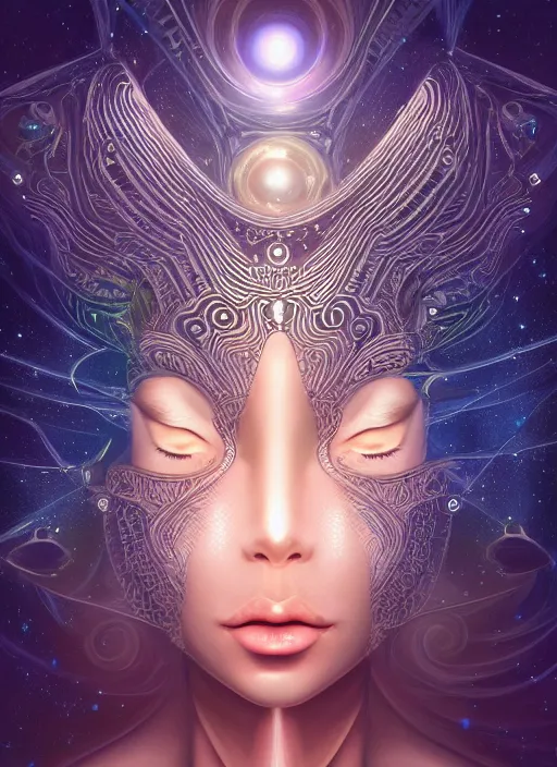 Image similar to symmetry!! galactic space eye, intricate, elegant, highly detailed, digital painting, artstation, concept art, smooth, cosmic, soft light, illustration, art by artgerm