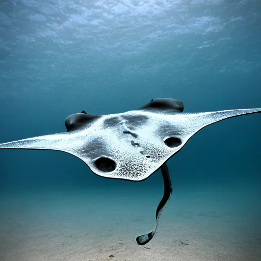 Image similar to photograph of a stingray riding a bicycle