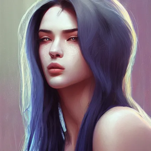 Prompt: woman, cute - fine - face, pretty face, oil slick hair, realistic shaded perfect face, extremely fine details, realistic shaded lighting, dynamic background, artgerm, 8 k ultra realistic, highly detailed, art by raphael lacoste, sylvain sarrailh, alena aenami, jeremy lipkin, michael garmash, ando tadao, kan liu