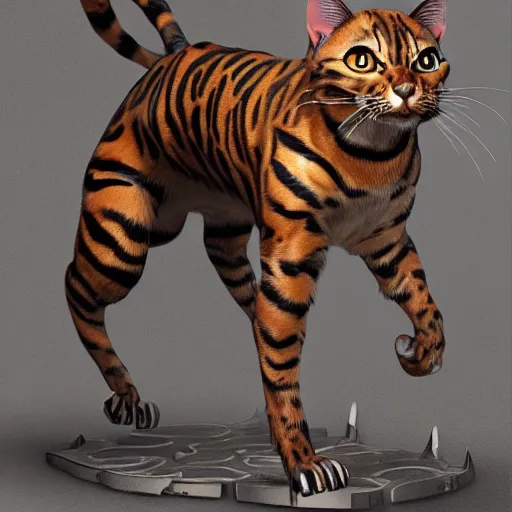 Prompt: a bengal cat with robotic armor, unreal engine, highly detailed, concept art, artstation, insanely detailed, intricate, elegant