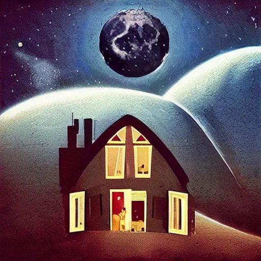 a house in nowhere, surrealism, dreamcore, Stable Diffusion