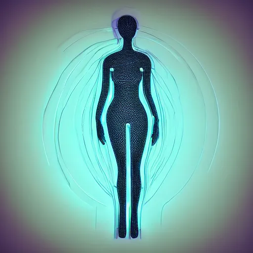 Image similar to 3 d neon art of a womens body, highly detailed