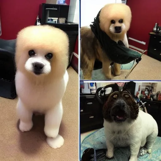 Image similar to bad dog grooming,