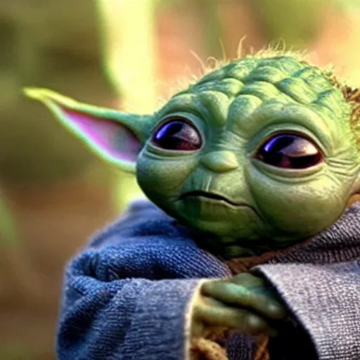 Image similar to Groot Baby Yoda take a picture together 4K quality super realistic