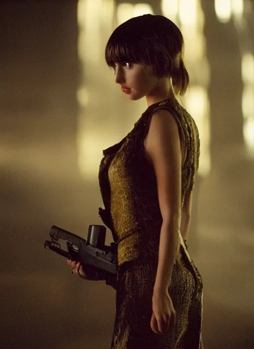 Image similar to film still of Ana de armas as Joi in bladerunner,