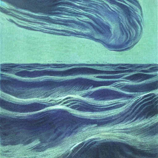 Prompt: water wave flow alien starts in the sky by karel thole and claude monet, oil on canvas