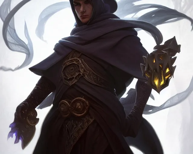 Image similar to shadow mage male acolyte, deep focus, d & d, fantasy, intricate, elegant, highly detailed, digital painting, artstation, concept art, matte, sharp focus, illustration, hearthstone, art by artgerm and greg rutkowski and alphonse mucha