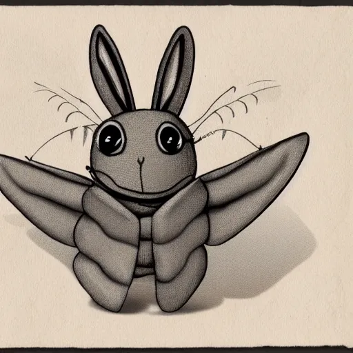 Image similar to anthropomorphic bug with bunny ears