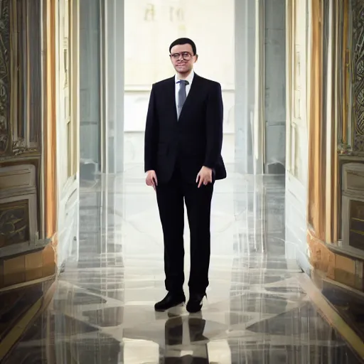 Image similar to an award winning portrait photo of mateusz morawiecki, 4 k, high quality