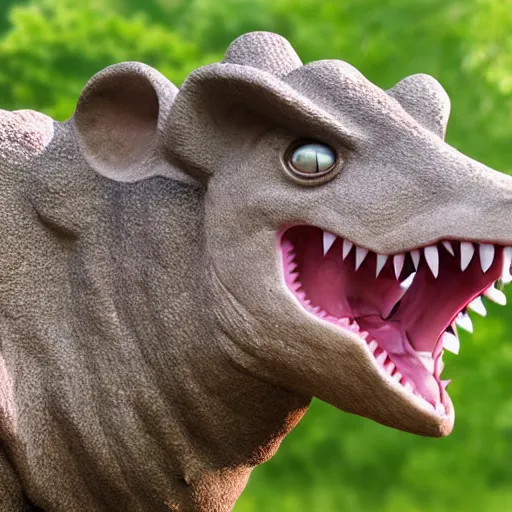 Image similar to stegoceras, mouse face teeth ears, photo realistic, epic pose