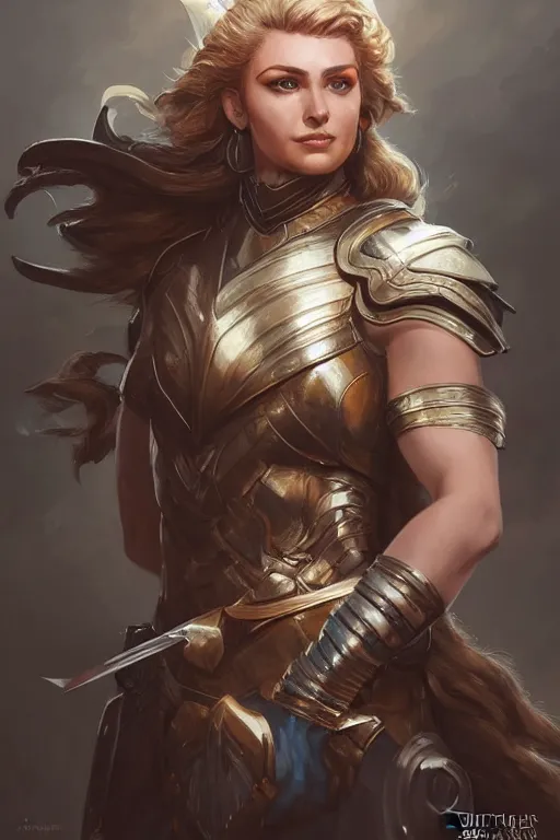 Image similar to amazon valkyrie athena, d & d, fantasy, portrait, highly detailed, headshot, digital painting, trending on artstation, concept art, sharp focus, illustration, art by artgerm and greg rutkowski and magali villeneuve