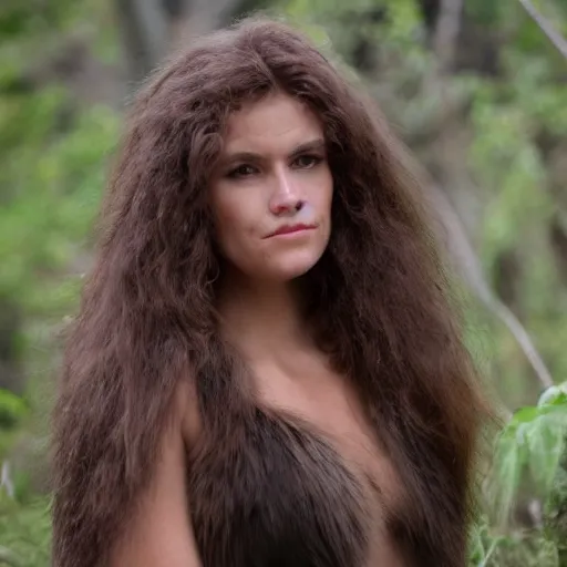 Prompt: A high quality picture of a cavewoman, 8k