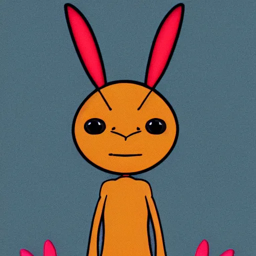 Image similar to anthropomorphic bug with bunny ears