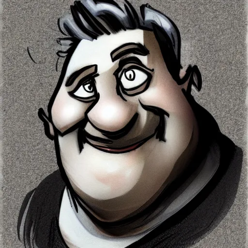 Image similar to fantasy art sketch of fred flintstone as an old curmudgeon