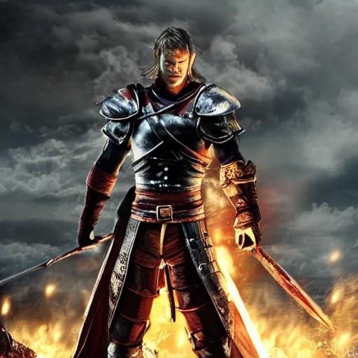 Prompt: Chris Hemsworth in Dark Souls 3