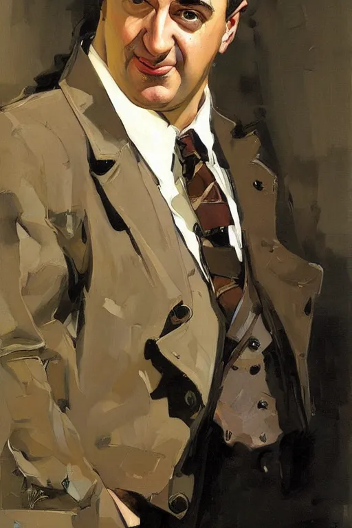 Image similar to mike stoklasa painting by jc leyendecker!! phil hale!, angular, brush strokes, painterly, vintage, crisp