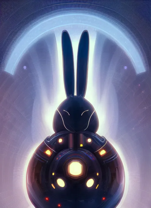 Image similar to symmetry!! portrait of bugs bunny, sci - fi, tech wear, glowing lights!! intricate, elegant, highly detailed, digital painting, artstation, concept art, smooth, sharp focus, illustration, art by artgerm and greg rutkowski and alphonse mucha